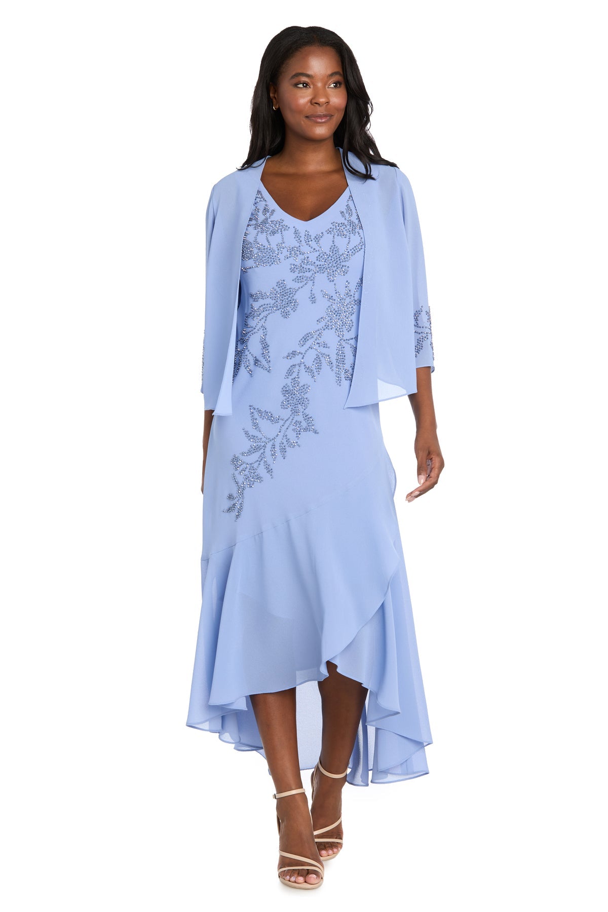 Cocktail Dresses Beaded High Low Cocktail Dress Periwinkle