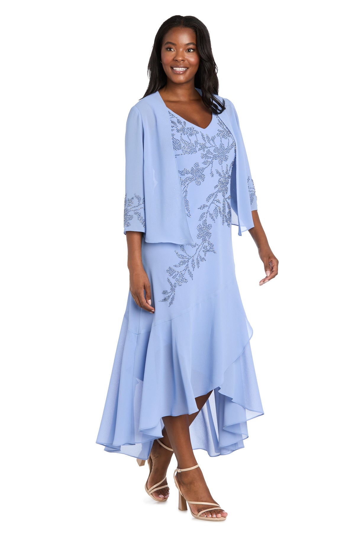 Cocktail Dresses Beaded High Low Cocktail Dress Periwinkle