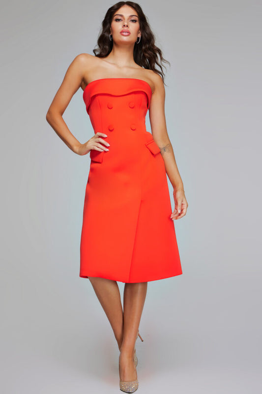 Formal Dresses Tea Length Formal Dress Orange