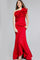 Formal Dresses Long Mermaid 3D Floral Applique Formal Prom Dress Red