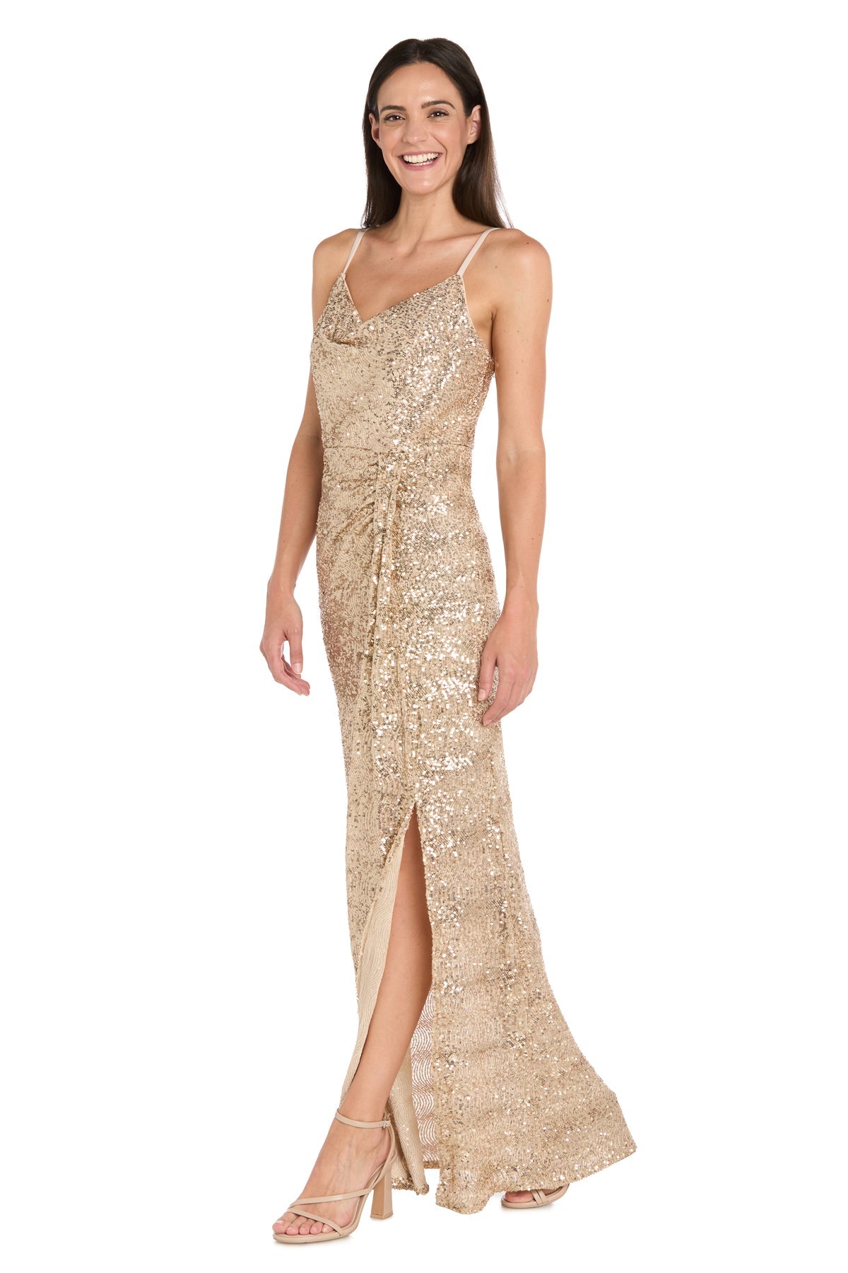 Prom Dresses Sequin Formal Long Prom Dress R&M Richards 3975 Gold