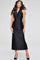 Formal Dresses Tea Length Fit High Slit Detail Formal Dress Black