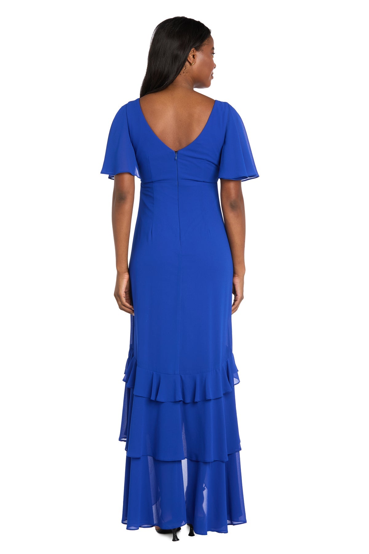 Formal Dresses Long Ruffle Formal Dress R&M Richards 3982 Cobalt