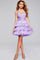 Cocktail Dresses A Line Short Printed Cocktail Dress Purple