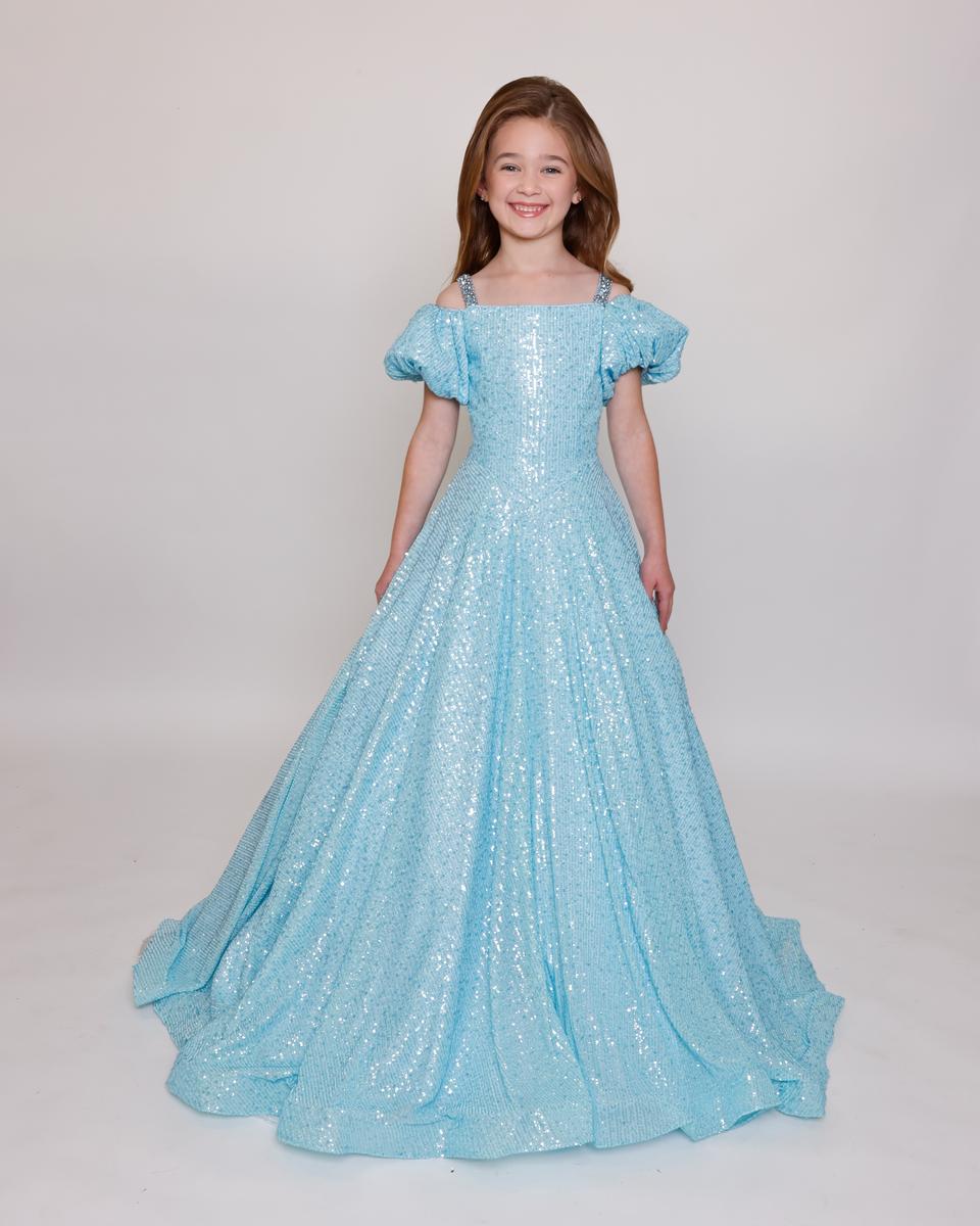 Square Floor-Length Sequin Special Occasion Ball Gown Ava Presley 39884