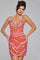 Cocktail Dresses Fitted Short Homecoming Beaded Cocktail Dress Orange/Multi