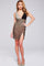 Cocktail Dresses Fitted Metallic Short Cocktail Dress Black/Nude