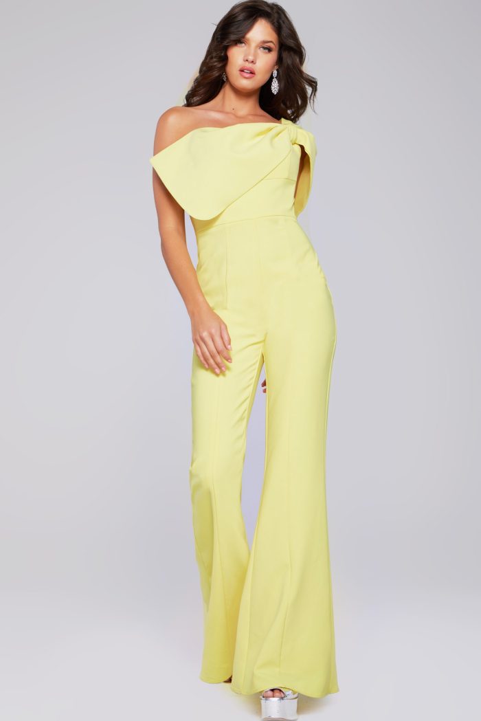 Jovani 39961 Long Bow Formal Jumpsuit