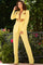 Pant Suit Long Straight Leg Formal Pant Suit Yellow