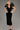 Formal Dresses Ruffle Tea Length Velvet Formal Dress Black