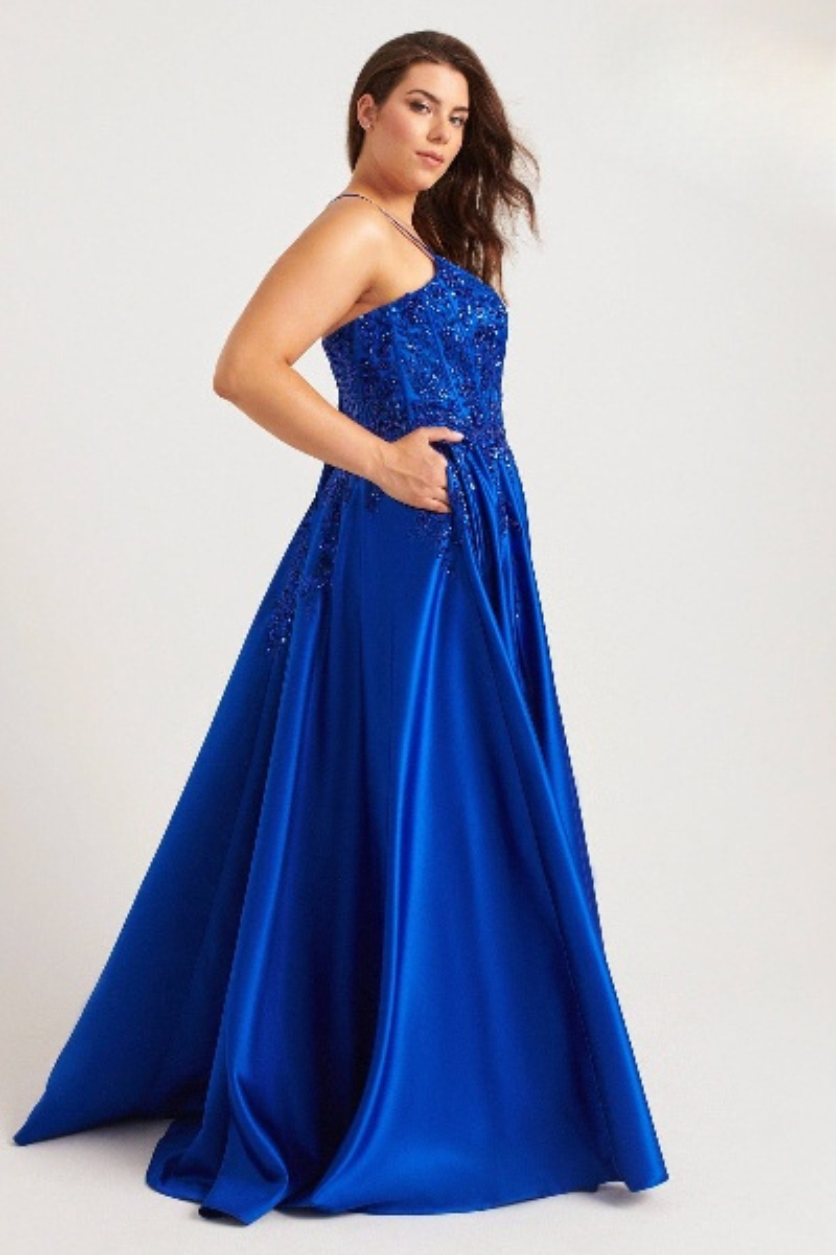 Plus Size Dresses Plus Size Corset Long Formal A Line Prom Dress Royal