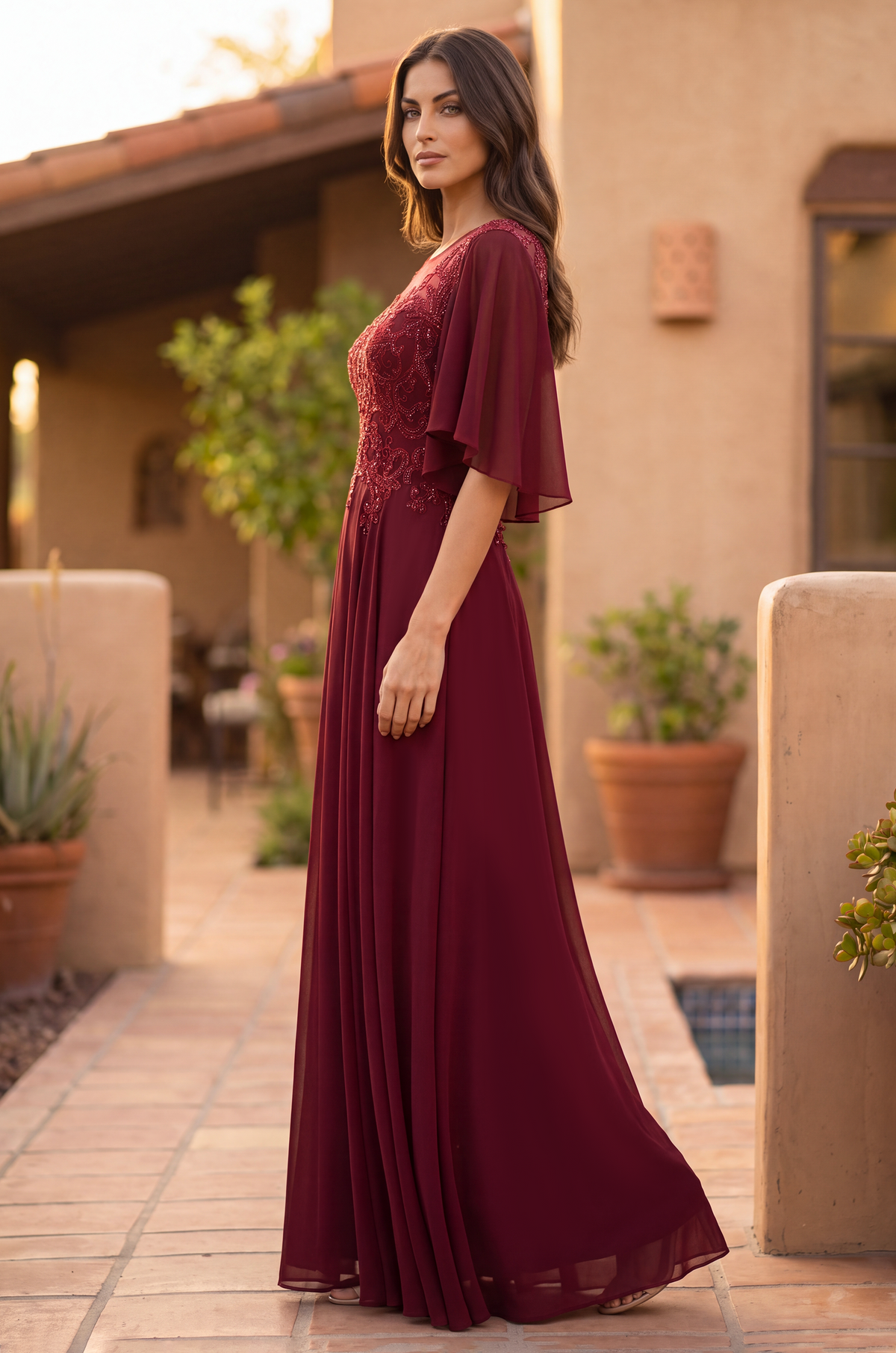 Short Sleeve Mother of the Bride Dress