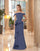 Formal Dresses Long Fitted Ruffle Formal Evening Dress Delphi Blue