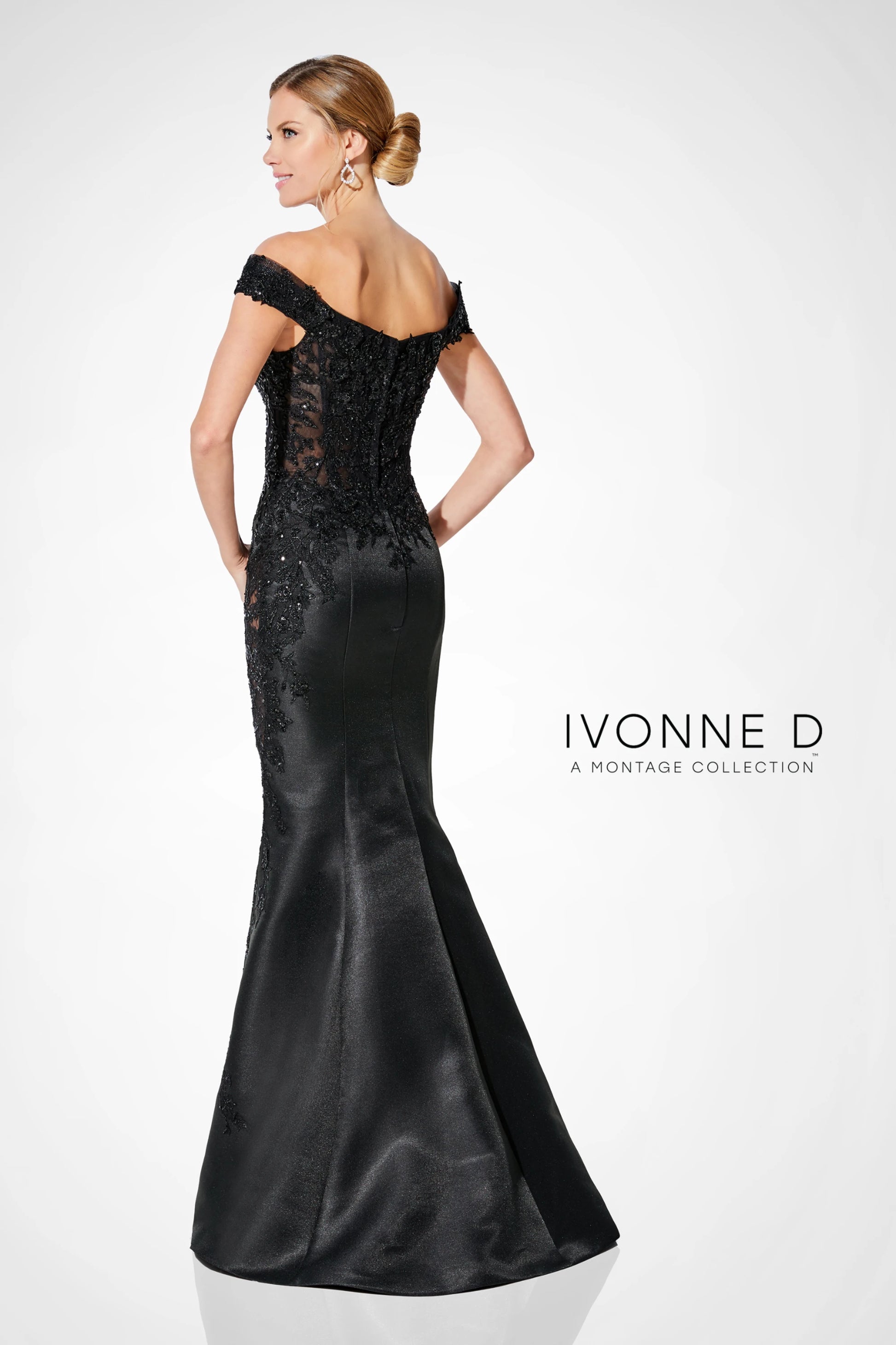 Ivonne D 221D51 Long Formal Lace Overskirt Evening Dress