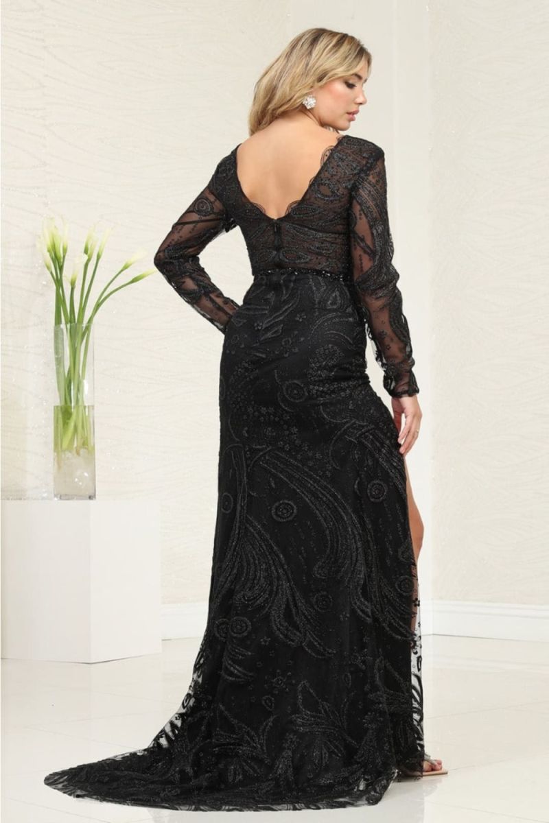 Illusion Floor-Length Lace Prom Sheath/Column May Queen RQ7972