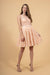 3D Floral Applique Lace Short Dress - The Dress Outlet Elizabeth K