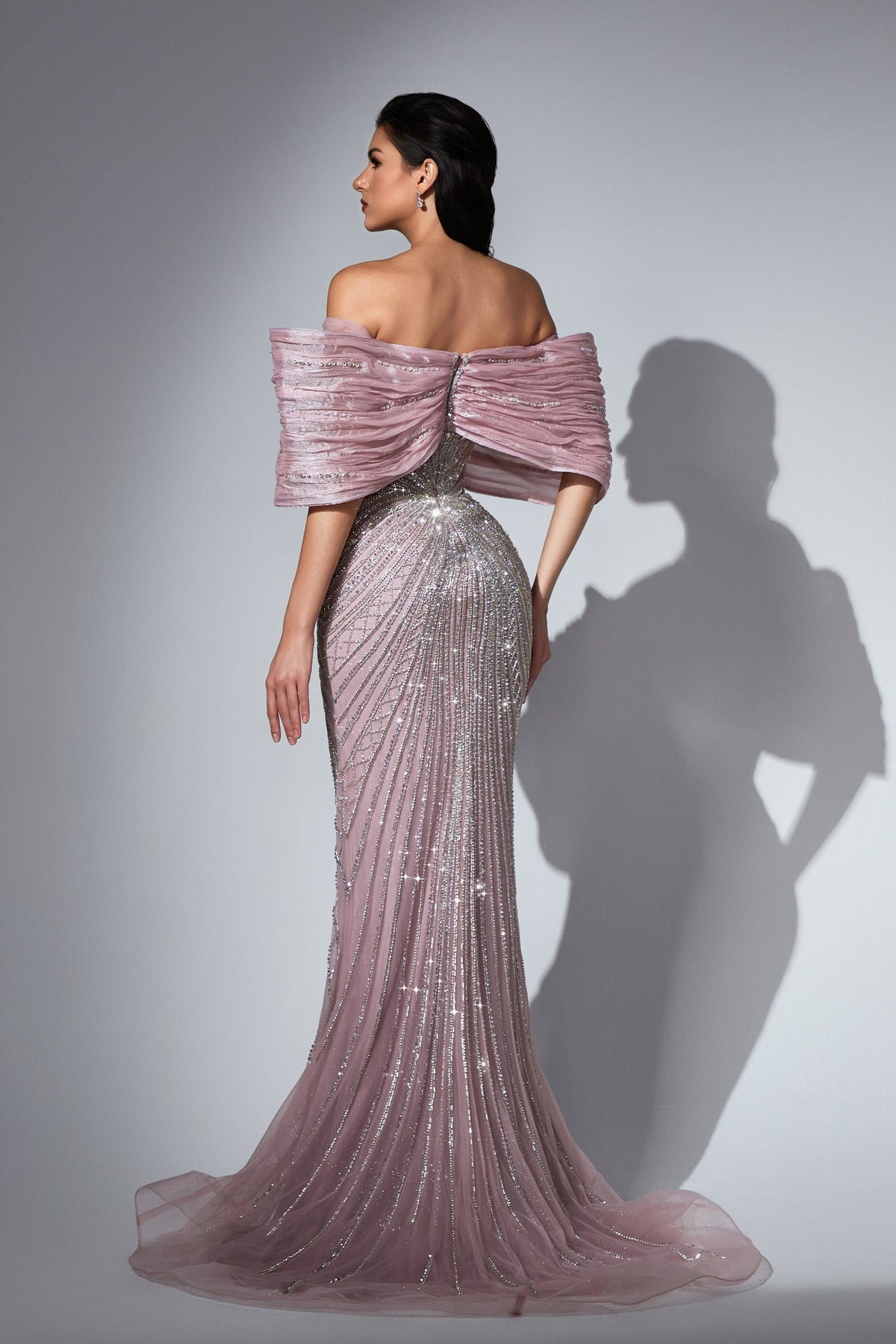 Off-the-Shoulder Floor-Length Satin Prom Mermaid Pre Order