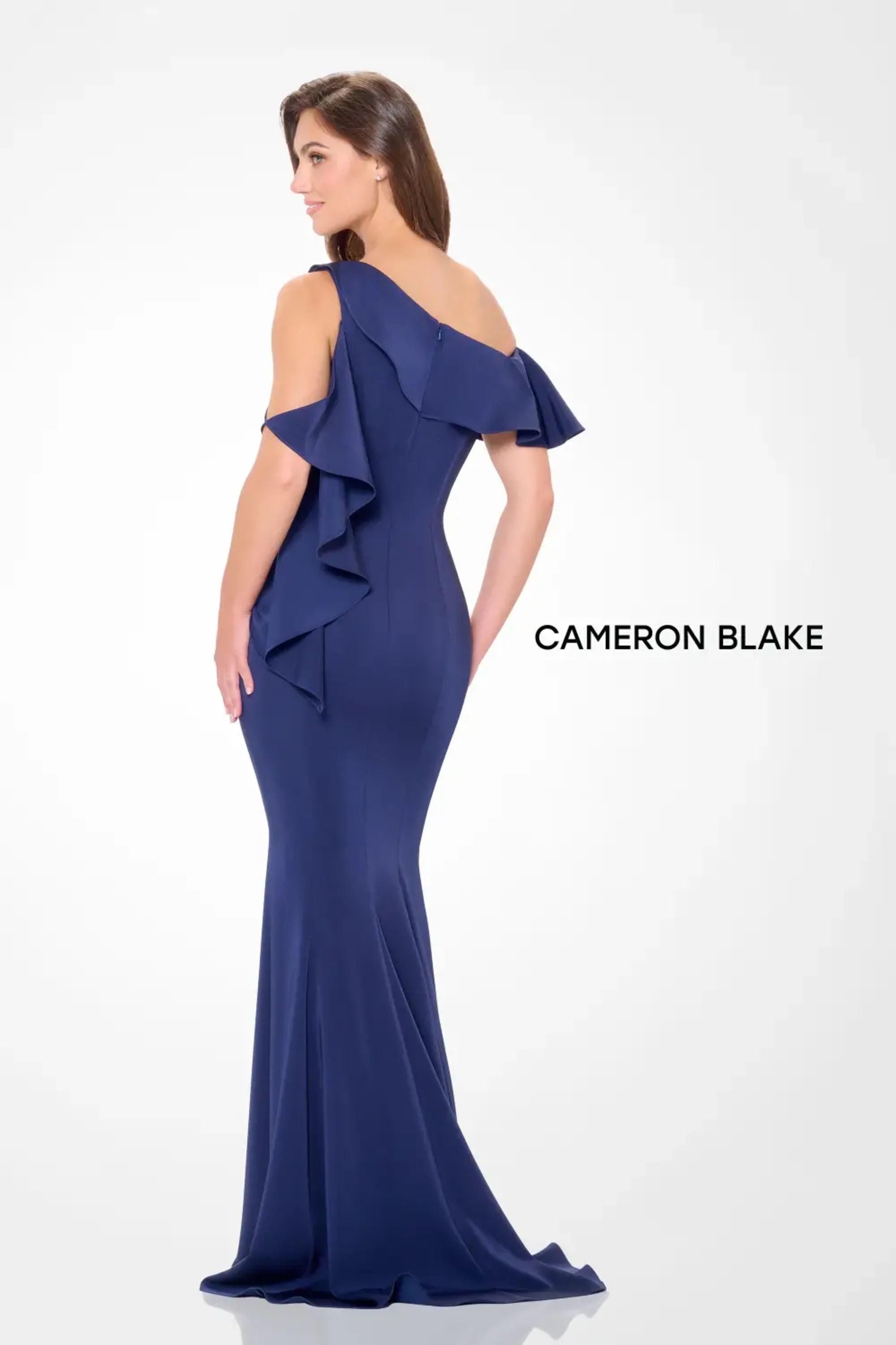Formal Dresses Formal Beaded Long Ruffle Evening Dress Navy Blue