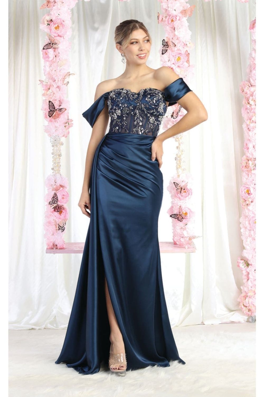 Sweetheart Floor-Length Satin Prom Mermaid May Queen 1977