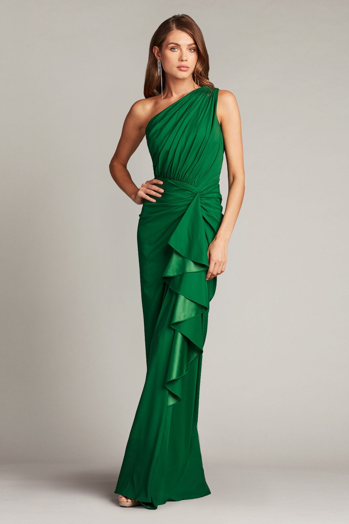 Tadashi Shoji 3I489L Ruffle Formal Long Prom Dress