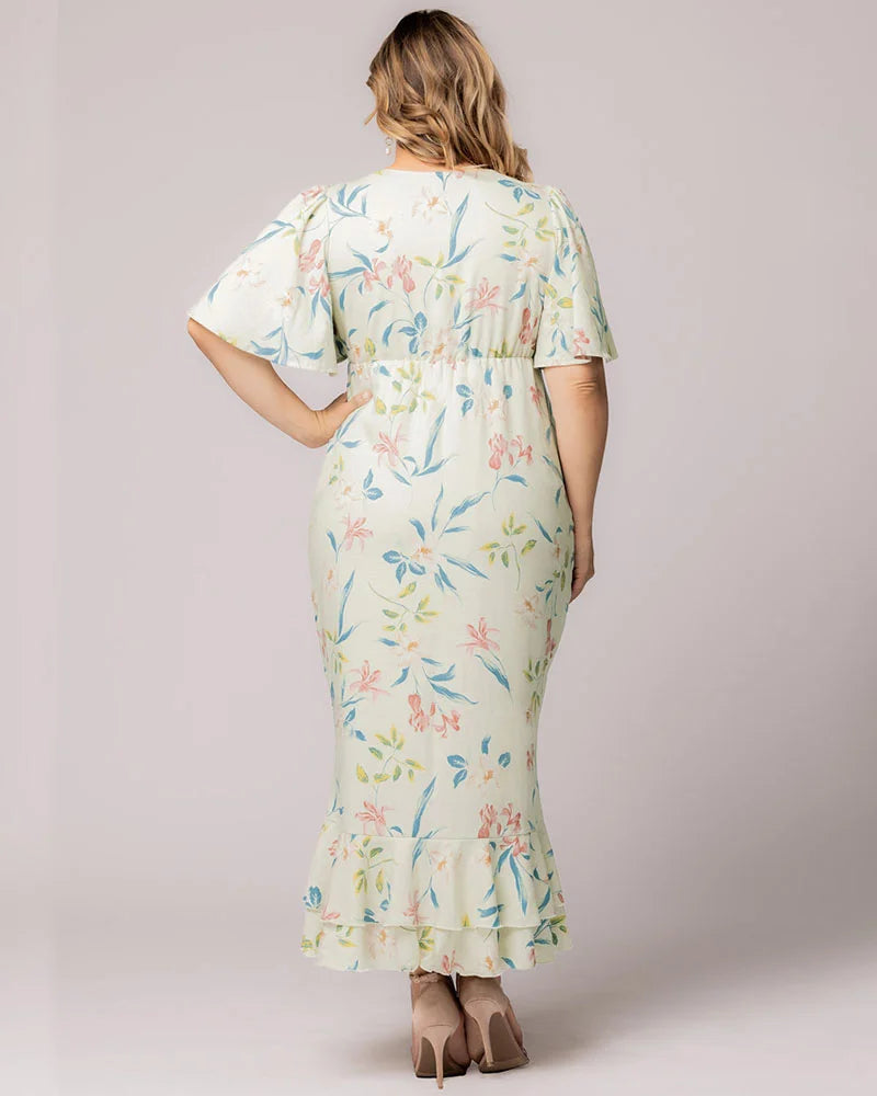 Plus Size Dresses Ruffle High Low Cocktail Plus Size Dress Kiyonna 11242904 Lush Lily Print