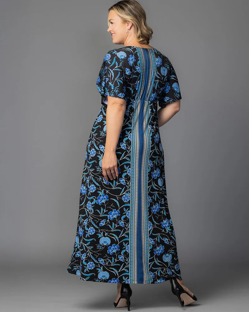 V-Neck Floor-Length Jersey Evening A-Line Kiyonna 11262505