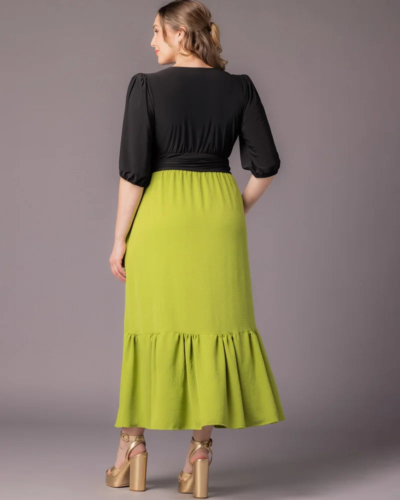 V-Neck Midi Chiffon Evening A-Line Kiyonna 11262604