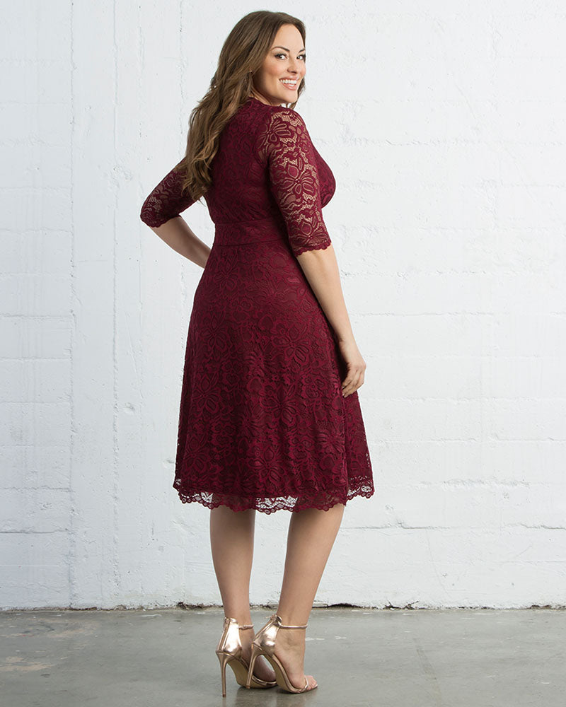 Plus Size Dresses A Line Short Lace Midi Cocktail Plus Size Dress Kiyona 12150901 Pinot Noir