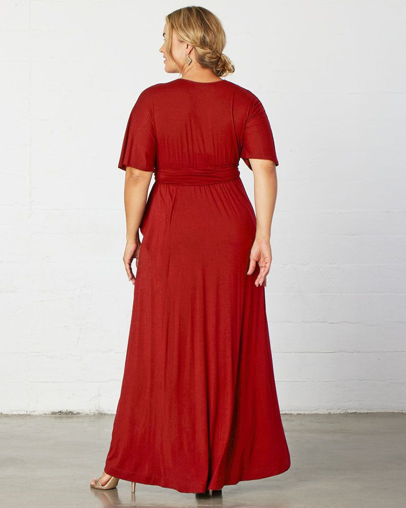 Plus Size Dresses Long Formal Fitted Mother of the Bride Plus Size Dress Kiyona 12151802 Tomato Red