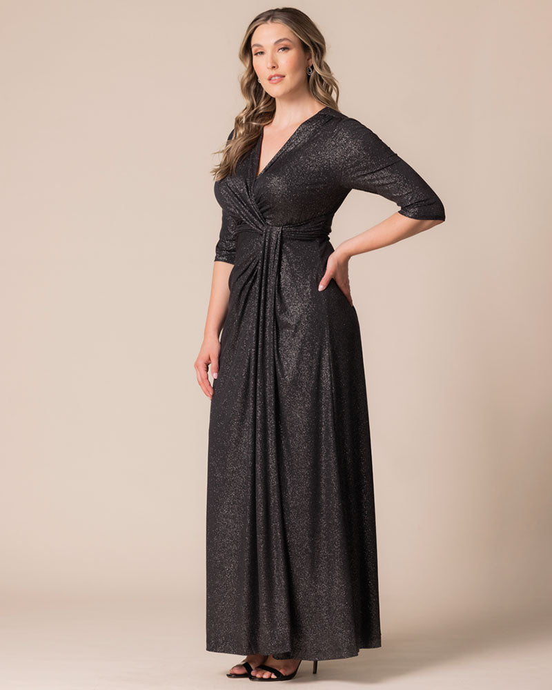 Plus Size Dresses Long Formal Plus Size Glitter Evening Mother of the Bride Dress Kiyona 12182203 Silver Starlight