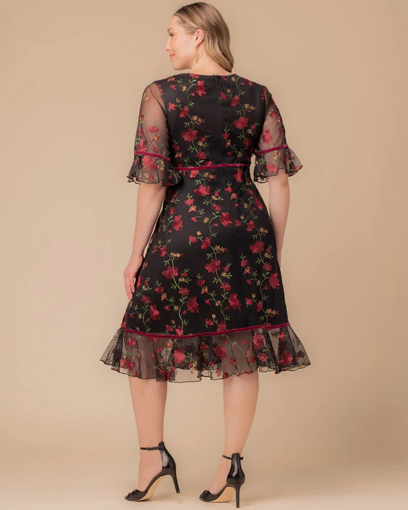 Plus Size Dresses Short Cocktail Floral A line Plus Size Dress Kiyona 12192102 Floral Flare