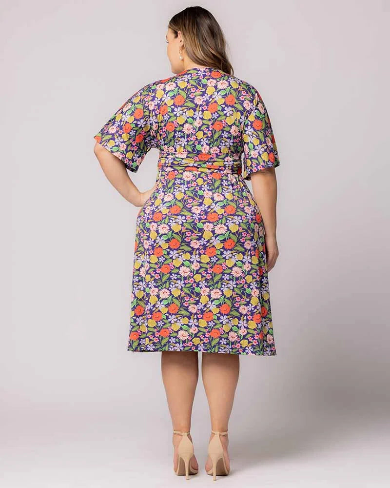 Plus Size Dresses Midi Print Cocktail Plus Size Dress Vibrant Garden Print