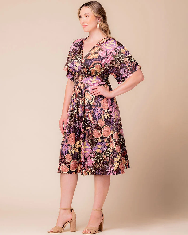 Plus Size Dresses Midi Print Cocktail Plus Size Dress Autumn Wonderland