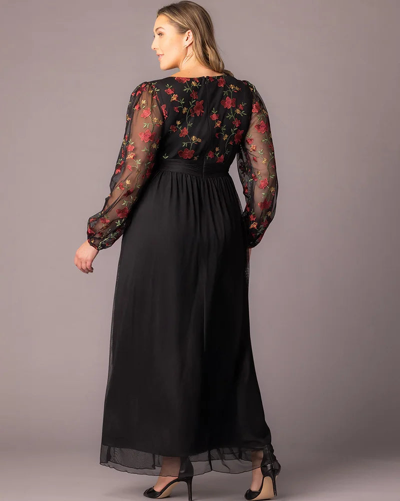 Kiyonna 12252106 Long Formal Floral Mother of the Bride Plus Size