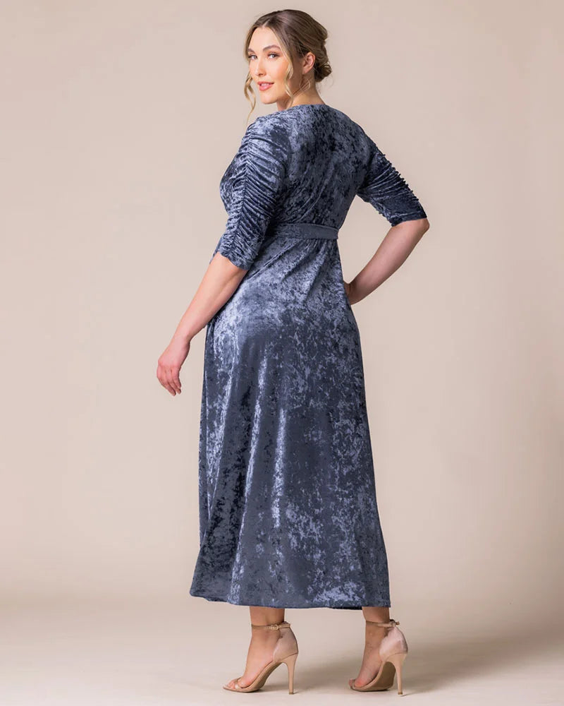 Plus Size Dresses High Low Velvet Cocktail Plus Size Dress Kiyonna 13183012 Deep Frost
