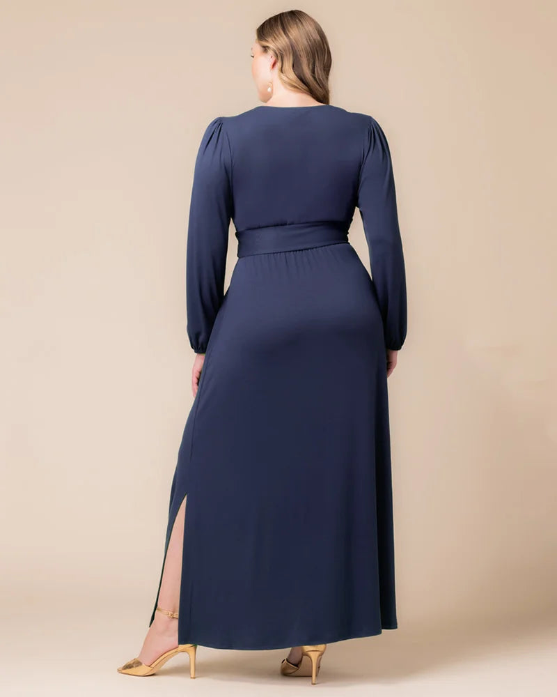 Plus Size Dresses Long Sleeve Tea Length Short Cocktail Dress Nouveau Navy