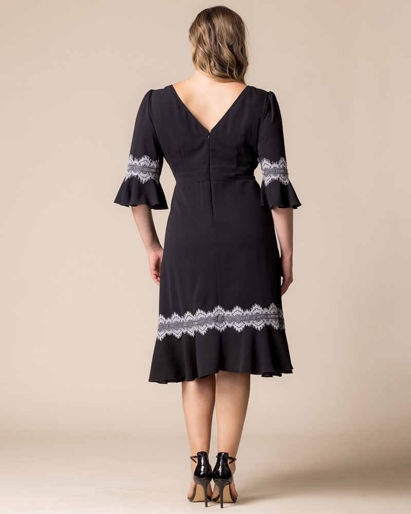 Plus Size Dresses Formal Ruffle Cocktail Plus Size Midi Dress Kiyonna 13242901 Black Noir