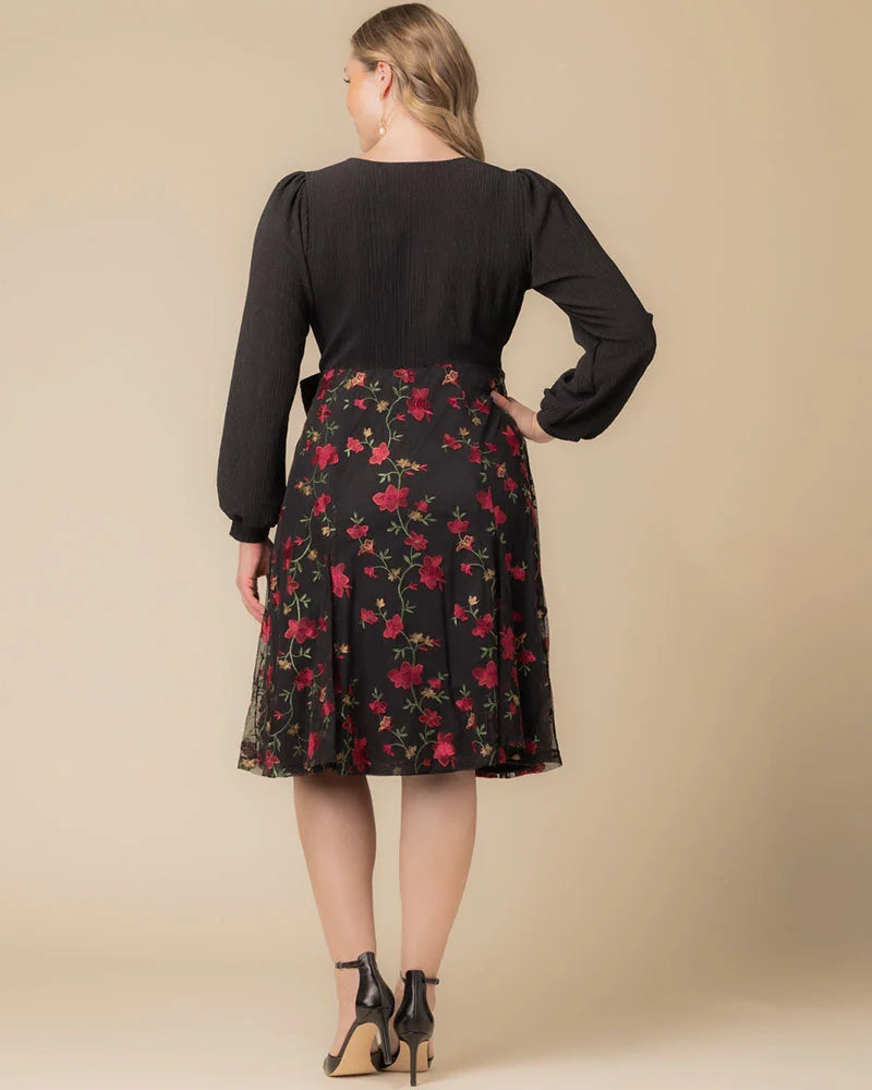 Plus Size Dresses Midi Short Floral Cocktail Plus Size Dress Floral Flare