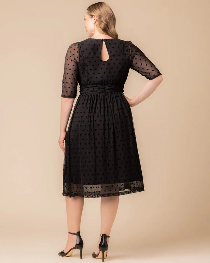 Plus Size Dresses Midi Cocktail Short Evening Dress Noir Dot