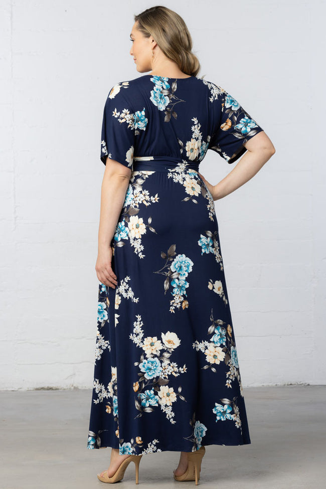 Plus Size Dresses Mother of the Bride Long Formal Plus Size Dress Navy Floral
