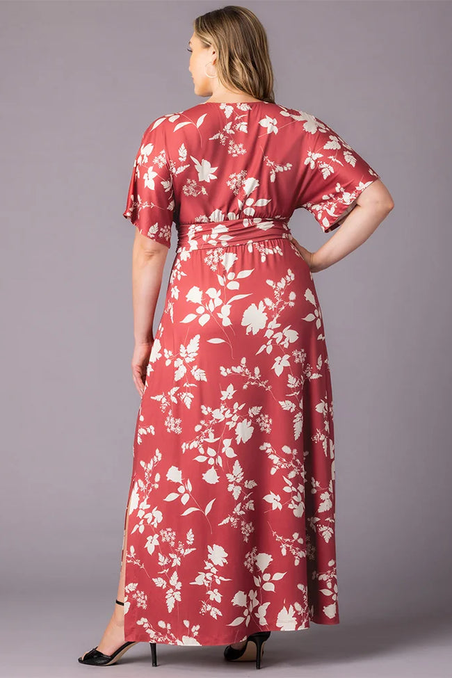 Plus Size Dresses Mother of the Bride Long Formal Plus Size Dress Red Blooms