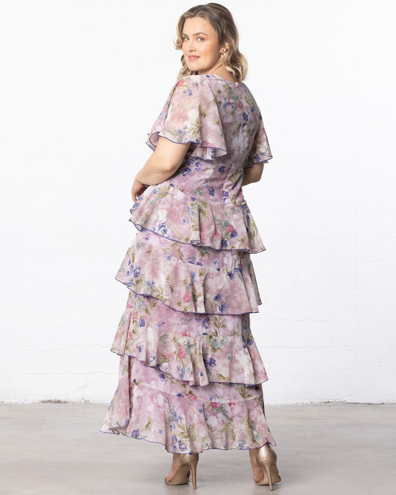 V-Neck Floor-Length Chiffon Evening A-Line Kiyonna 17191301