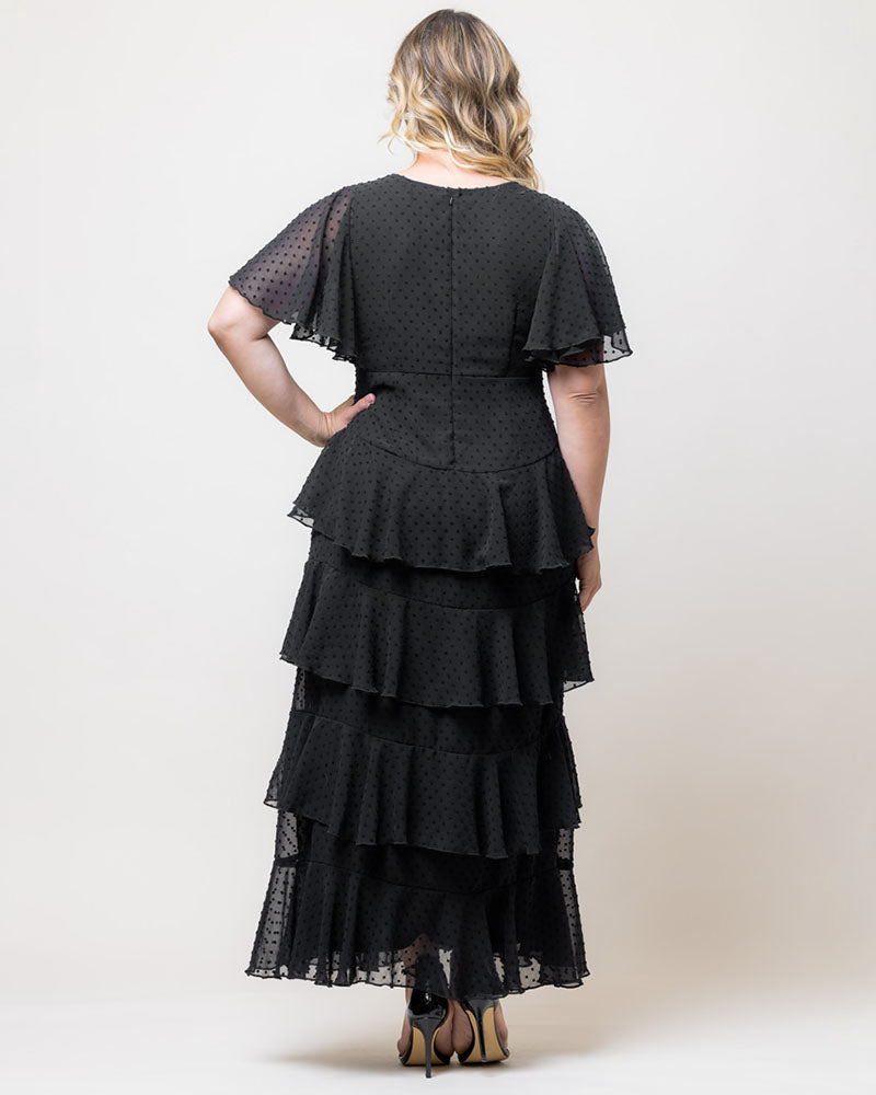 V-Neck Floor-Length Chiffon Evening A-Line Kiyonna 17191301