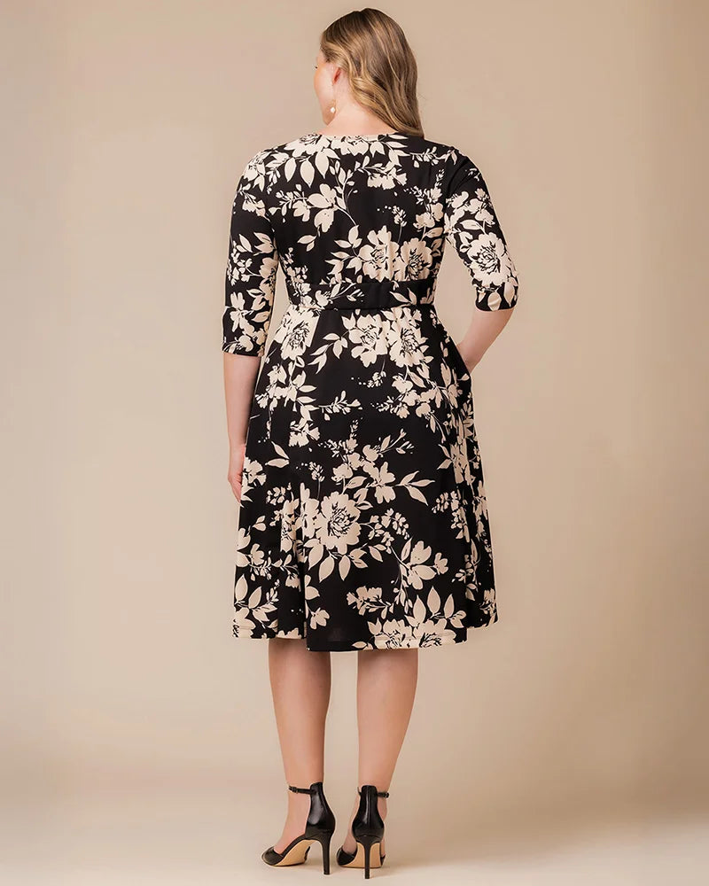 Plus Size Dresses Short Cocktail A Line Plus Size Dress Vintage Ivory Florals