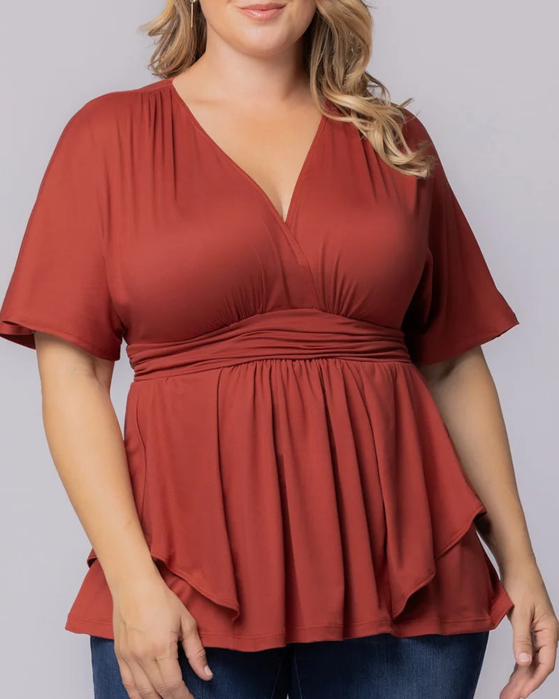 Top Fitted Formal Plus Size Top Ruby Rendezvous