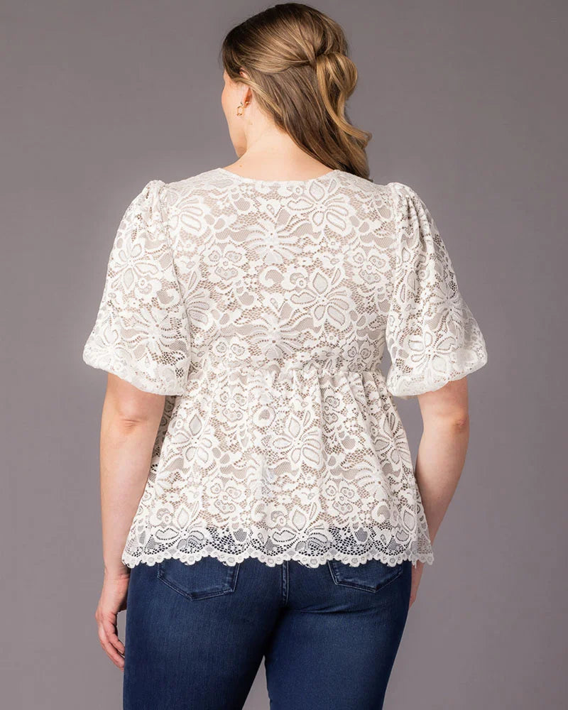 Square Knee-Length Lace Cocktail Fit & Flare Kiyonna 21260901