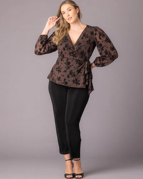 Long Sleeve Velvet Floral Top Kiyonna 27253601
