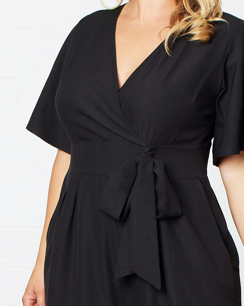 Jumpsuit Long Formal Pleated Jumpsuit Kiyonna 37191301 Black Noir