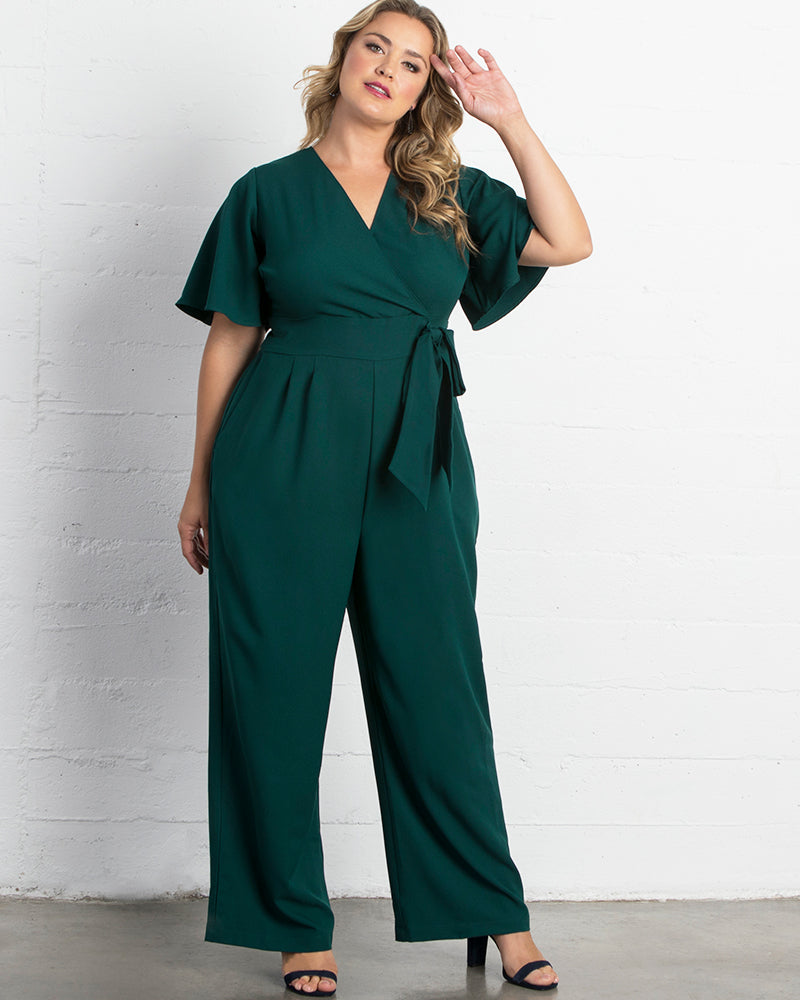 Jumpsuit Long Formal Plus Size Jumpsuit Kiyonna 37191311 Hunter Green