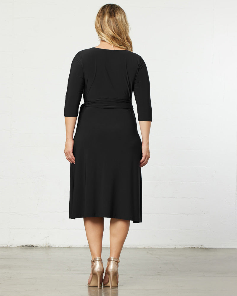 Plus Size Dresses Short Fitted Midi Cocktail Plus Dress Kiyona 11112202 Black Noir